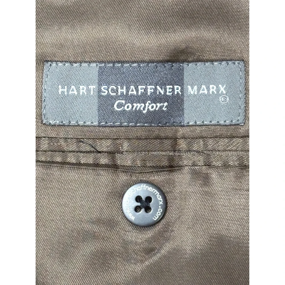Hart Schaffner Marx Comfort Parisian Brown Wool Blazer Sport Coat 44L USA Made